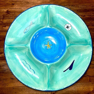 KIC Brushes Chips & Dip 14 3/4 Sectioned Dish